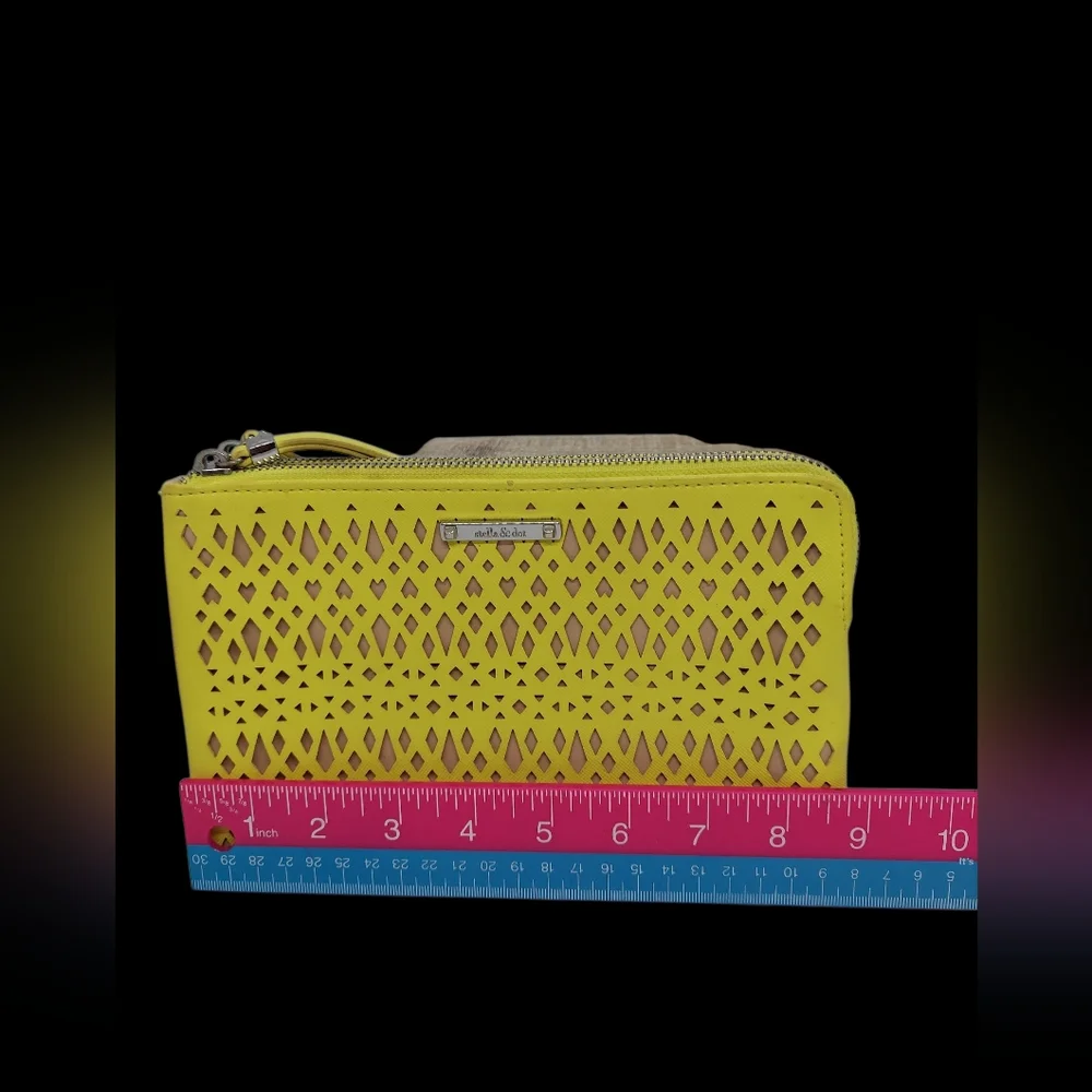 Stella & Dot Bright Yellow Cutout Clutch